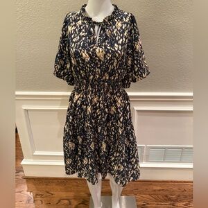 THML Black and Cream Midi Dress